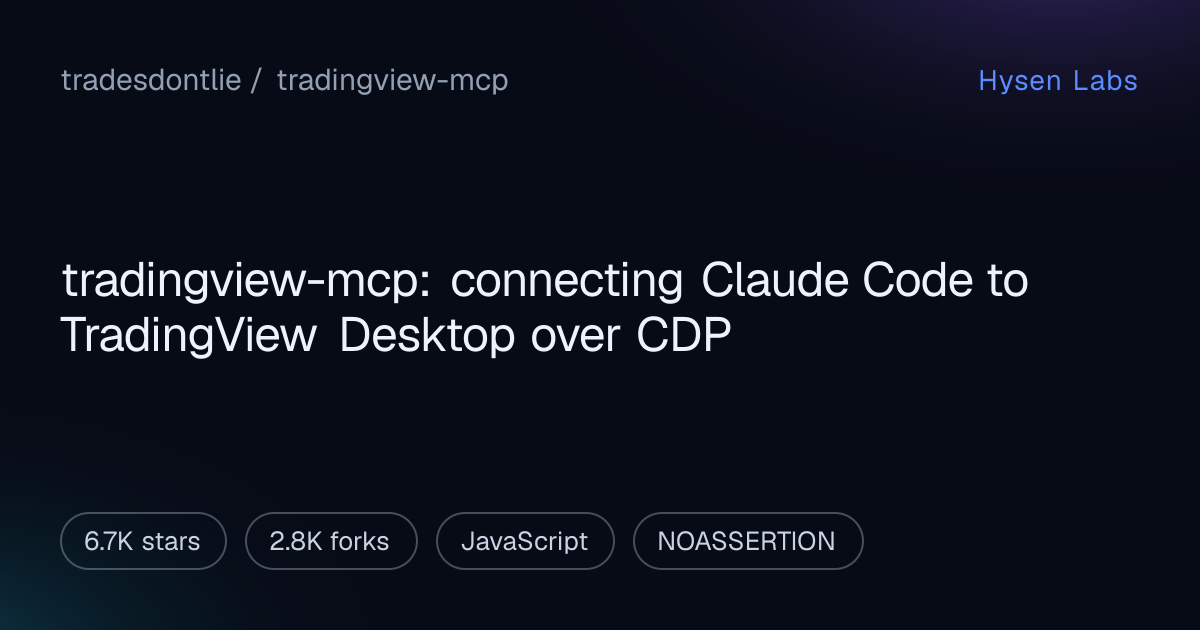tradingview-mcp: TradingView MCP server for Claude
